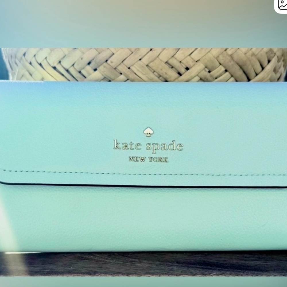 kate spade Aqua Rose Large Clutch or Wallet